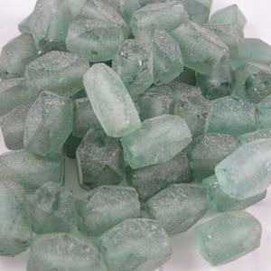 DIY Light Sage green sea glass beads - Craft